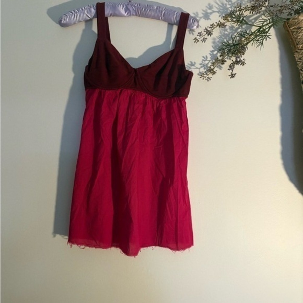 Vintage Babydoll Red and Burgundy tank top - M